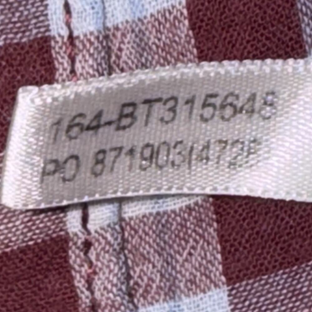 Tommy‎ Bahama Men’s 2XLT Gingham Check Shirt Burgundy Blue Cotton Long Sleeve - Picture 8 of 12